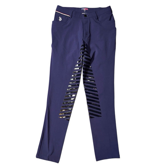 USPA PRO Mens Pro Practice Silicone Grip Pant Breeches Navy NWOT 30x30 Full Seat